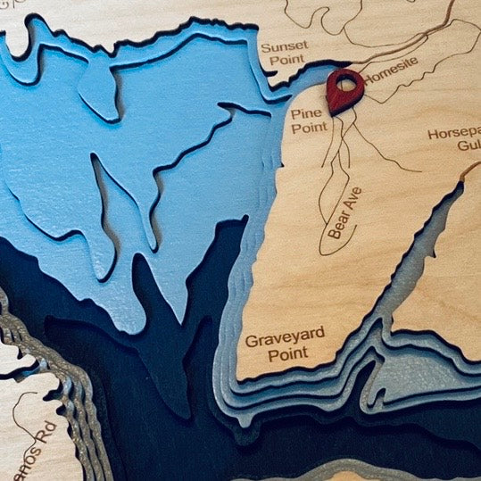 3d bathymetric lake map